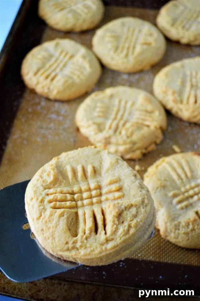 A stack of perfectly baked cake mix peanut butter cookies on a plate, showcasing their soft and inviting texture.