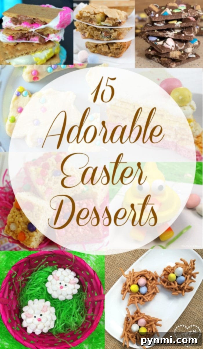 Discover a delightful selection of cute and easy Easter desserts perfect for your Easter brunch or family gatherings. From charming cupcakes to creative edible nests, these Spring-themed treats are sure to impress your guests and add a touch of whimsy to your holiday spread. A collection of cute Easter desserts, including cupcakes and nests, set against a spring-themed backdrop.