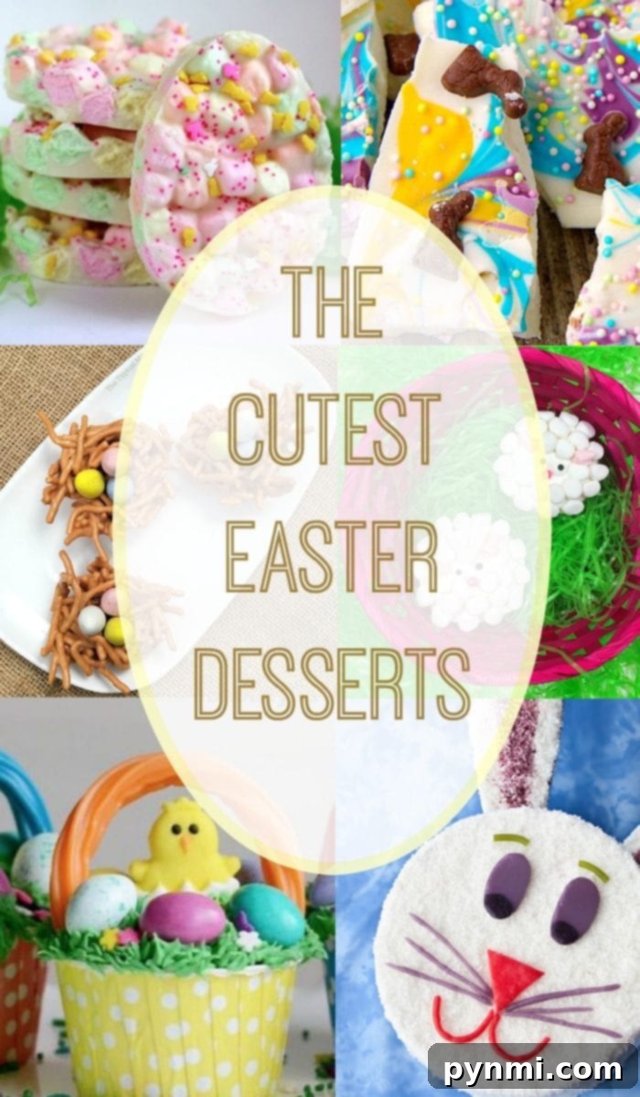 Discover a charming assortment of small, cute Easter desserts, perfect for your holiday brunch or party. A vibrant and diverse selection of small, bite-sized Easter desserts, ready for a festive gathering.