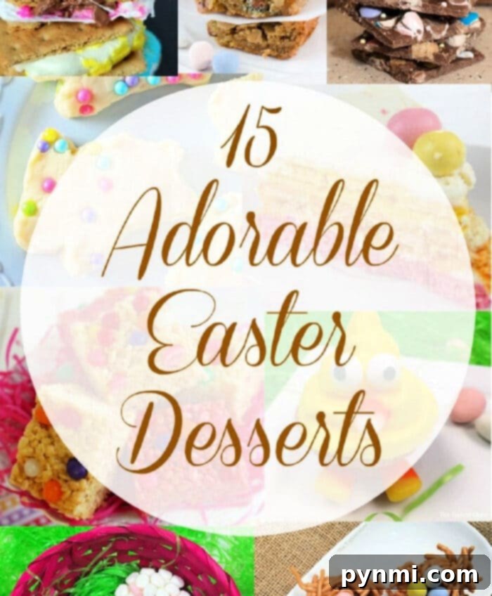 Effortless Easter Desserts 4 A beautiful display of easy Easter desserts, including cupcakes and cookies, arranged for a festive occasion.