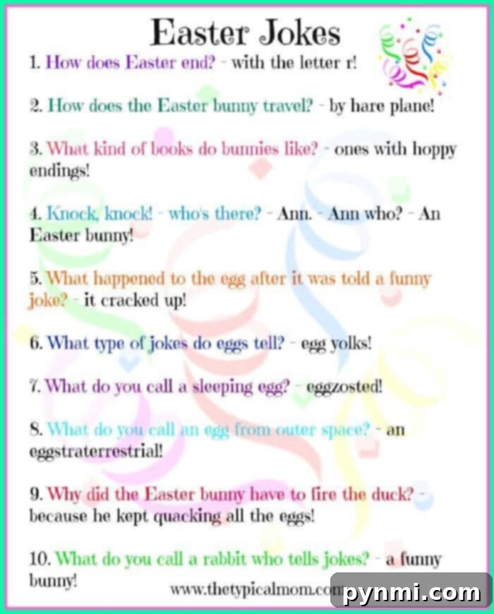 Easter Laughs for Little Ones 2 Free printable Easter jokes for kids and egg hunt tips