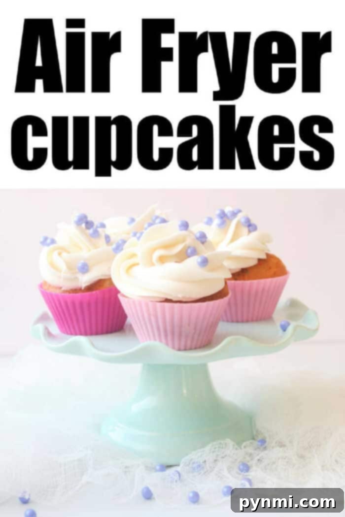 Small Batch Cake Mix Cupcakes for Six 4 This delightful recipe for 6 air fryer cupcakes is perfect for satisfying sweet cravings with minimal fuss, offering a quick and easy baking solution.