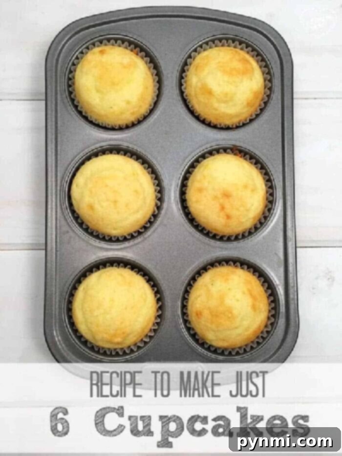 Small Batch Cake Mix Cupcakes for Six 6 Six perfectly baked small batch cupcakes, ready to be frosted and enjoyed.