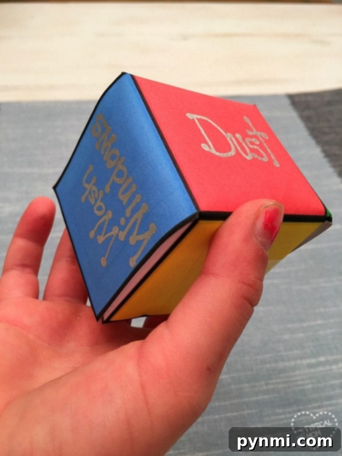 chores dice printable