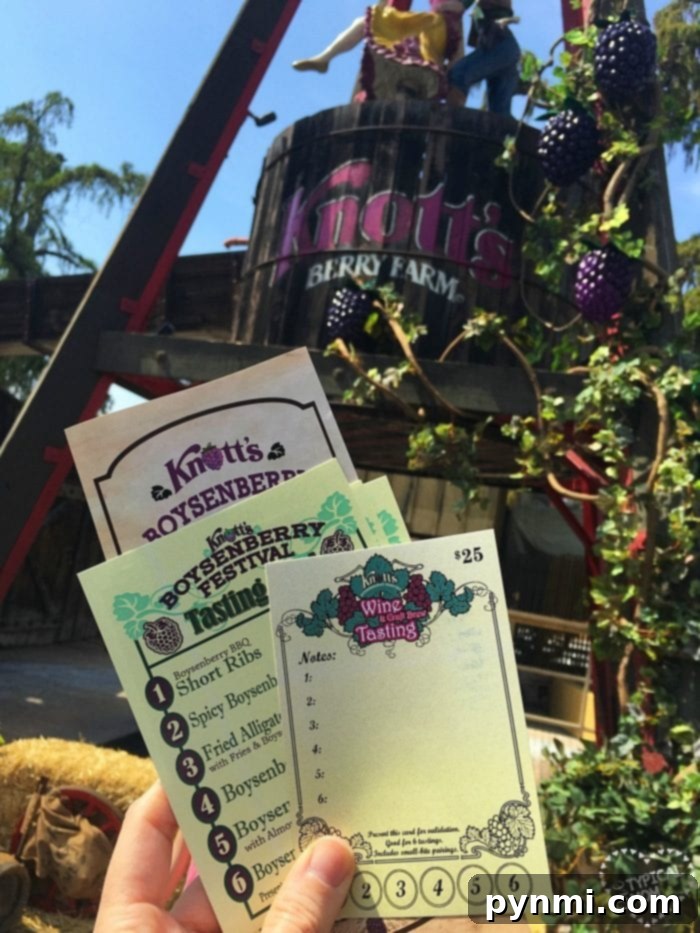 Knott's Berry Farm Boysenberry Festival is one of the best times of the year! Knott's Berry Farm Boysenberry Festival entrance sign welcoming visitors