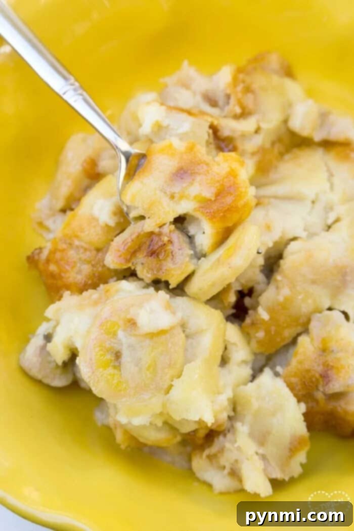 Decadent Banana Bread Pudding 8 The easiest banana bread pudding recipe ever, served warm with a dusting of powdered sugar.