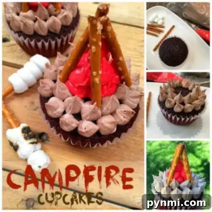 Delicious Camping Party Food Ideas for a Memorable Celebration Assortment of camping themed party food including campfire cupcakes and snacks.