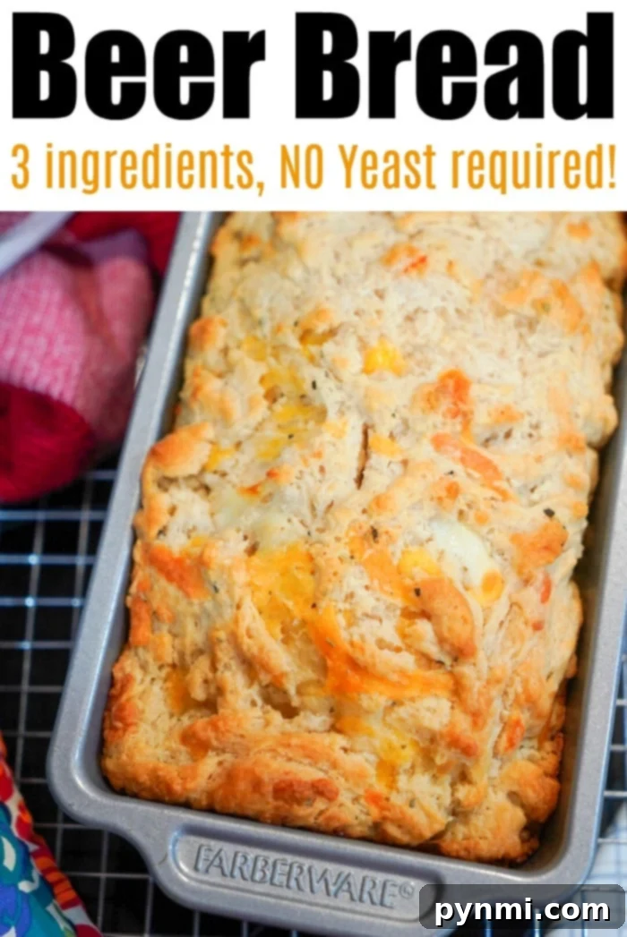The best beer bread recipe, golden-brown and inviting, baked to perfection.