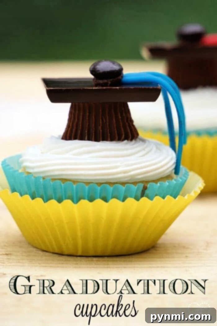 Graduation cupcakes are so cute to make and have at parties! The cutest cupcakes ever and you can personalize them with school colors too!! Assortment of delightful themed cupcakes, showcasing various decoration possibilities for celebrations.