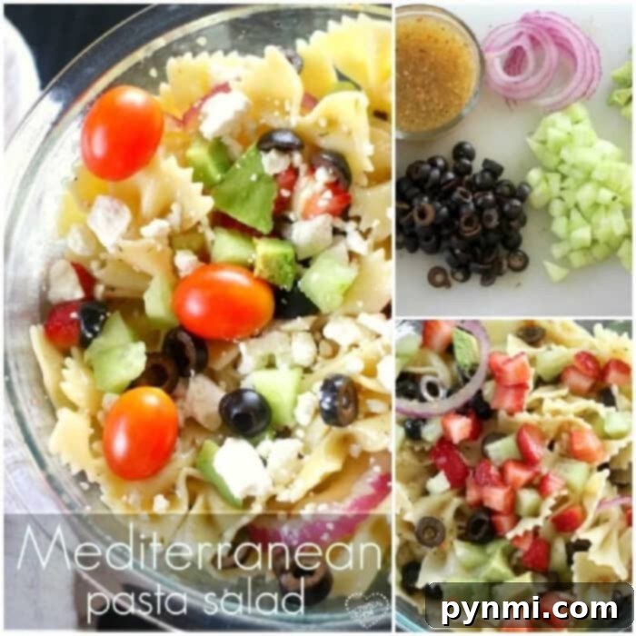 This easy and delicious Mediterranean pasta salad recipe is ideal for a barbecue side dish or a healthy lunch, featuring authentic Greek flavors. Mediterranean pasta salad with sun-dried tomatoes