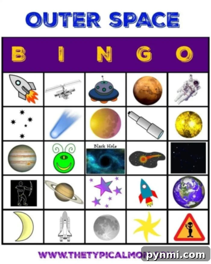 Explore a universe of fun with engaging space activities for kids at home or a space birthday party, featuring a free printable space bingo game – perfect for parties or the classroom. Ideal for children studying outer space or just seeking weekend fun. #space #bingo #party #games #activities #outerspace #birthdayparty Kids engaged in fun space activities, including crafts and playing outer space bingo.