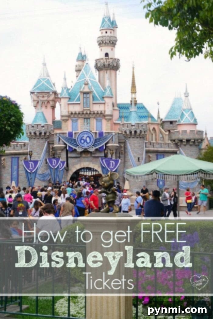 Your Free Pass to Disneyland 8 A family enjoys a magical moment in front of a Disney castle, illustrating the dream of visiting Disney for free. The image captures the joy and wonder of a budget-friendly Disney vacation.