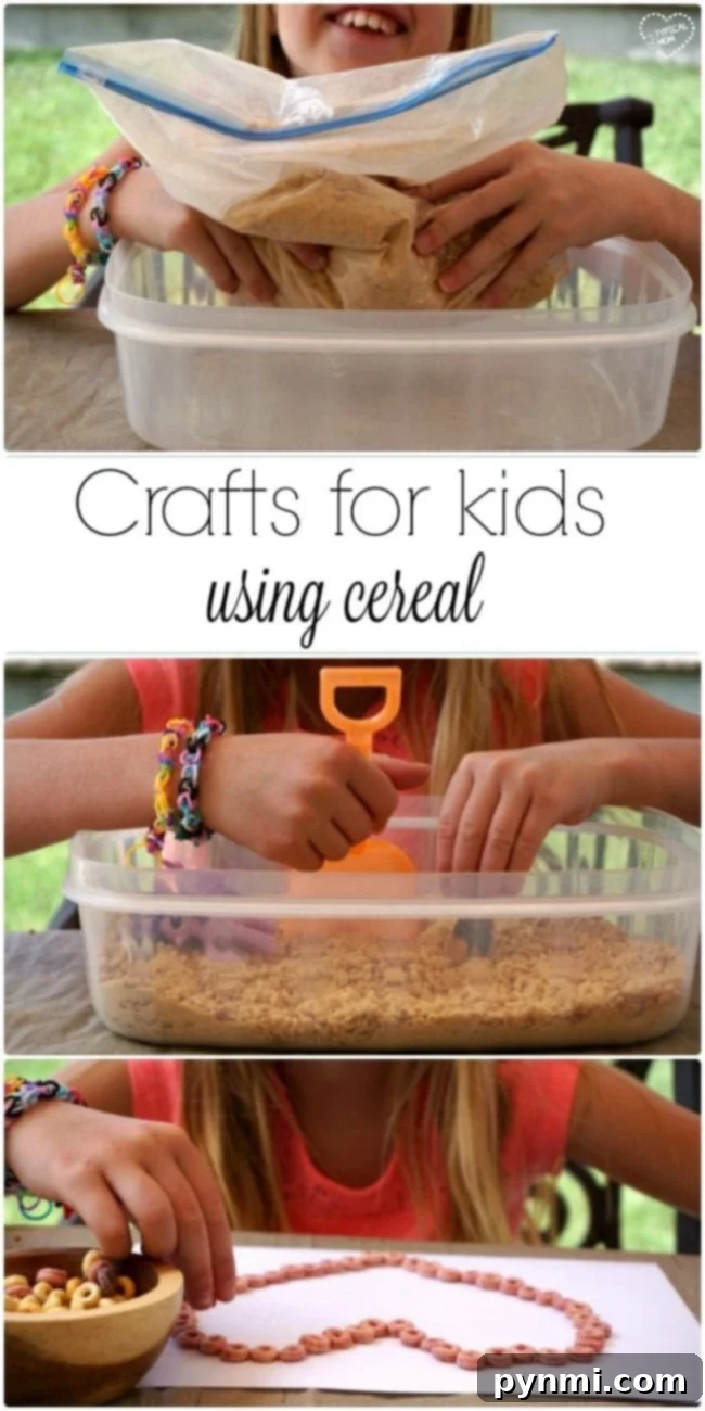 EASY art projects for kids! Engaging and simple crafts for kids using cereal, perfect for keeping toddlers and older children entertained for hours.