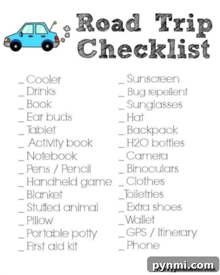 Free road trip packing list printable to ensure a smooth family road trip Family enjoying a road trip with a free road trip packing list printable.