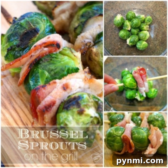 Mastering Grilled Brussels Sprouts 3 Brussels Sprouts and Bacon Kebabs Ready for Grilling