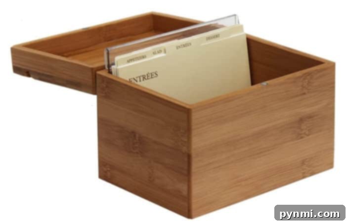 Organized Recipe Box for Kitchen Storage