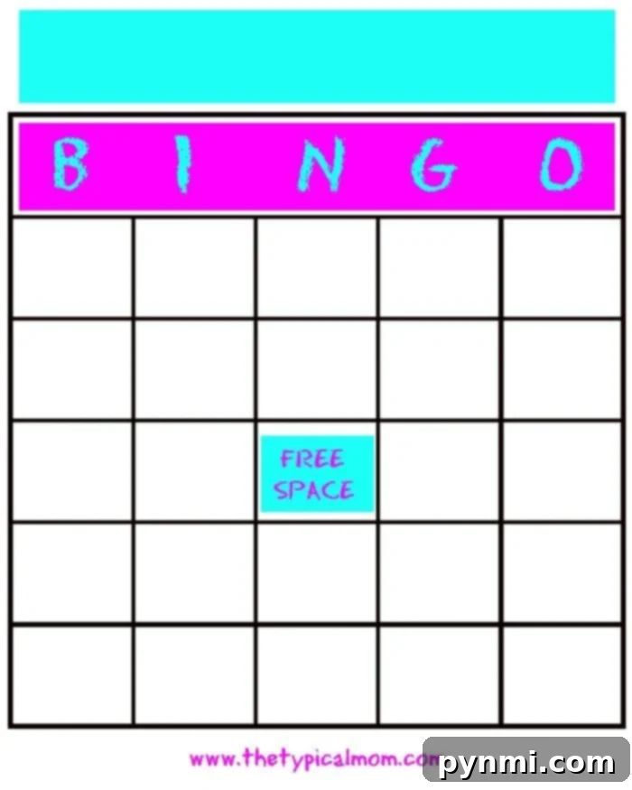 Get Ready for School Bingo: Free Printables 2 A versatile blank bingo grid, perfect for custom game creation or educational activities.
