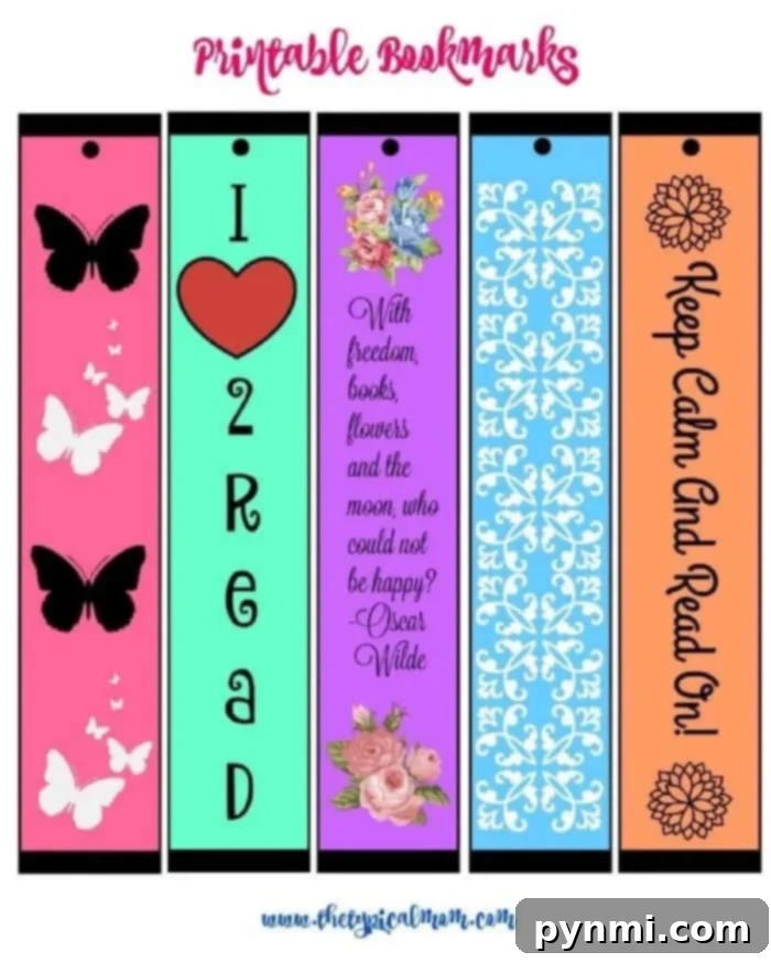 Color and Print Your Own Bookmarks 2 Collection of colorful printable bookmarks for readers of all ages