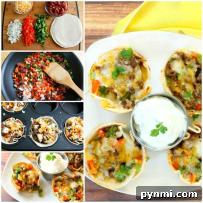 steak fajita cups on a plate