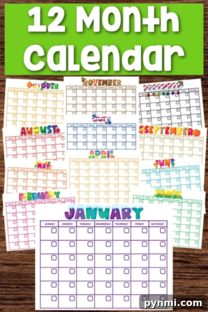 Printable calendar pages for every year. Print one month at a time or an entire calendar and as many as you'd like. A free printable you can share! Organized free printable calendar pages stored in sheet protectors within a binder.