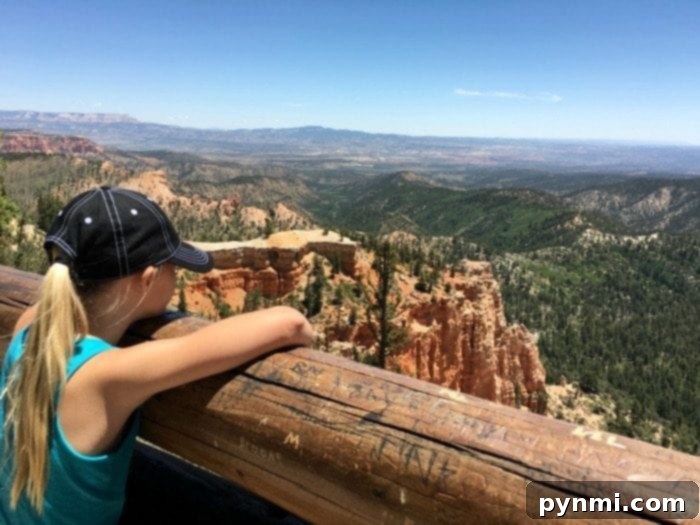 Close-up of a child enjoying the views at Bryce Canyon