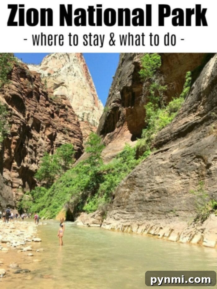Zion National Park Utah is one of our favorite places! Where you should stay and what to do when you visit this beautiful Utah National Park. It's a beautiful area to visit on vacation with your kids and there's lots to do inside the park that is free. #zion #nationalparks #nationalpark #utah #travel #roadtrip zion national park utah - The Narrows experience