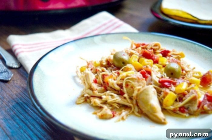 crockpot shredded chicken recipe with vegetables