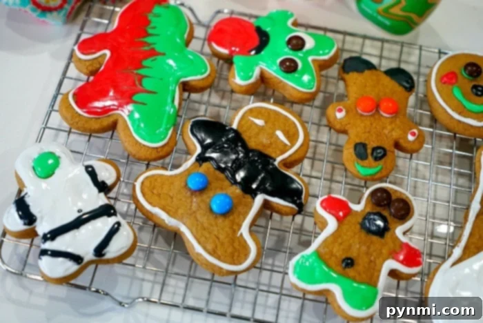 Festive Cookie Creations 3 Adorable gingerbread men cookies decorated with festive icing, ready for Christmas.