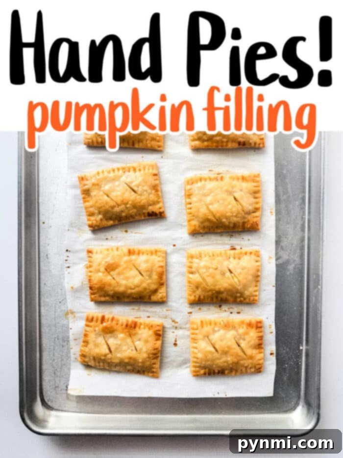 Mini pumpkin hand pies with a light glaze and pumpkin spice dusting, ready to be served.