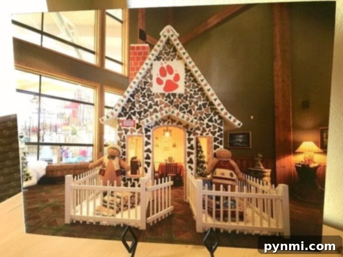 Great Wolf Lodge Snowland: Celebrating Christmas Magic. A beautifully decorated Great Wolf Lodge lobby during the Christmas Snowland event, showcasing festive cheer.