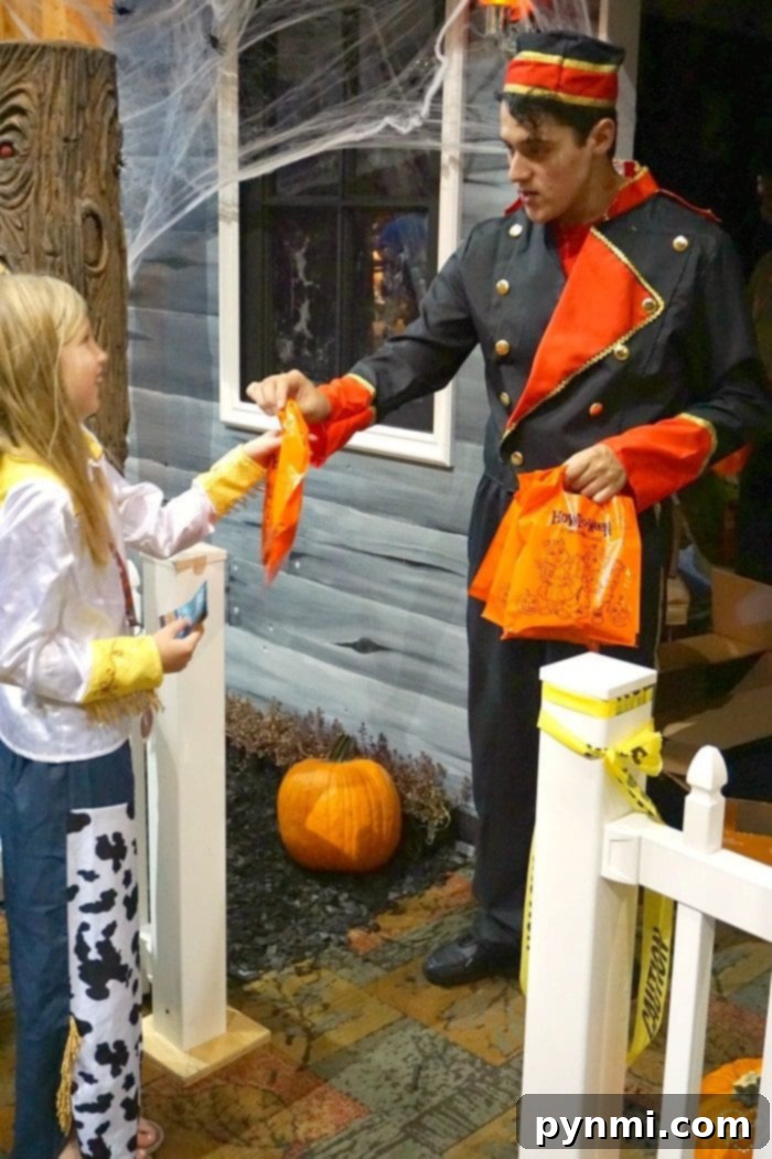 Howloween Trick-or-Treating for Kids at Great Wolf Lodge Children in various Halloween costumes participating in trick-or-treating at Great Wolf Lodge.