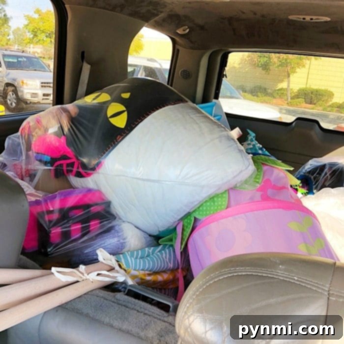 Organizing items for donation