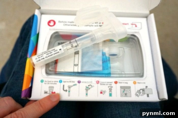 23andMe DNA kit for easy sample collection and return