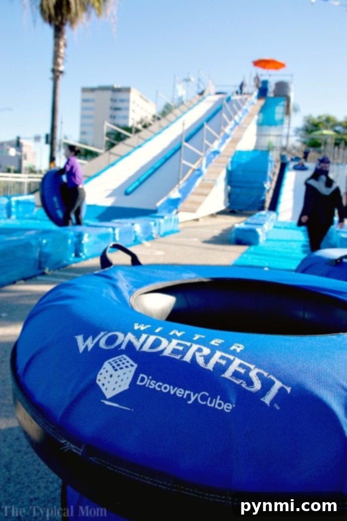 Discovery Cube OC Winter Wonderfest offers snow play, tubing, and festive activities in Orange County, California.