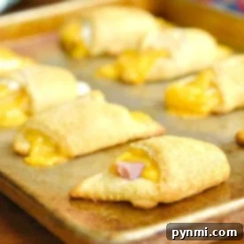 Baked Ham and Cheese Roll Ups with crescent rolls