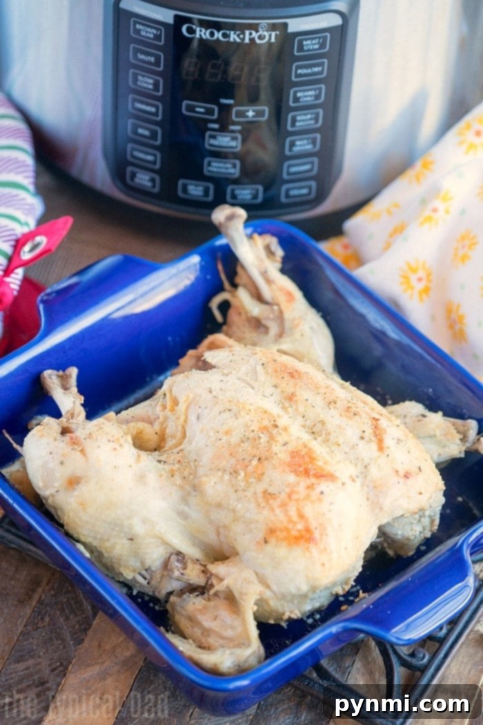 pressure cooker beer can chicken cooked to perfection