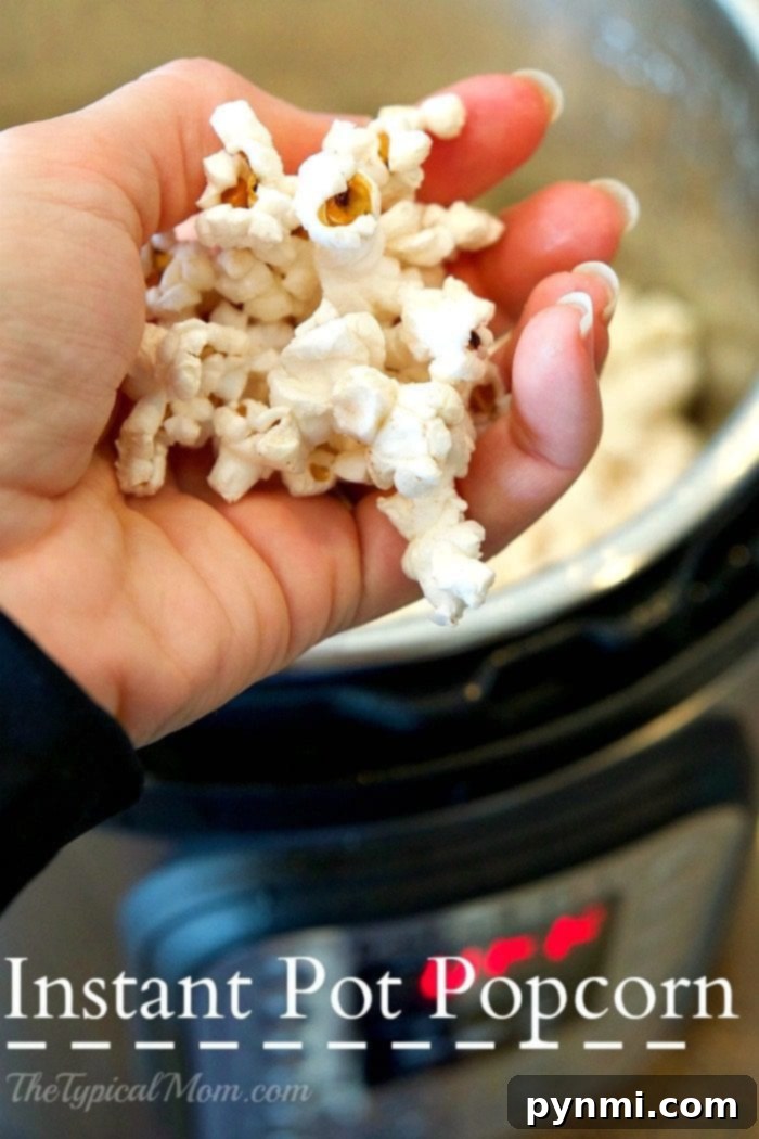 How to make Instant Pot popcorn that tastes great and is ready in just 5 minutes!! Easy to do and tastes WAY better than microwave popcorn. pressure cooker popcorn
