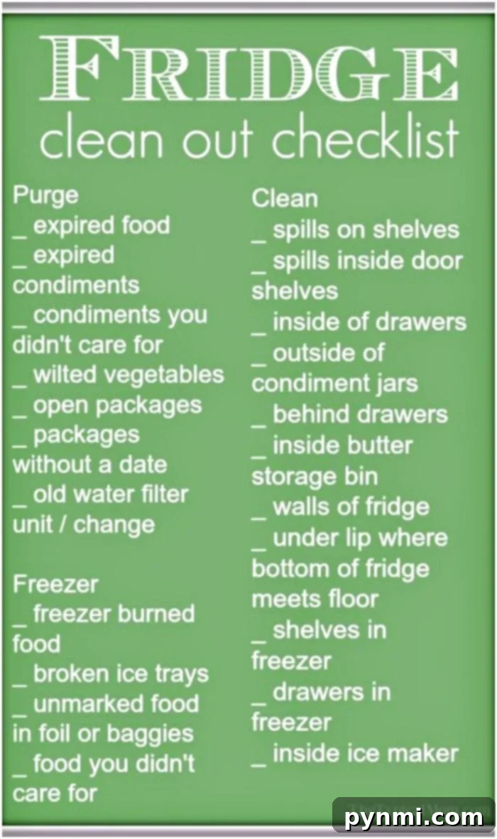 Sparkling clean and organized refrigerator interior with neatly arranged food and drinks, ready for a fresh start.