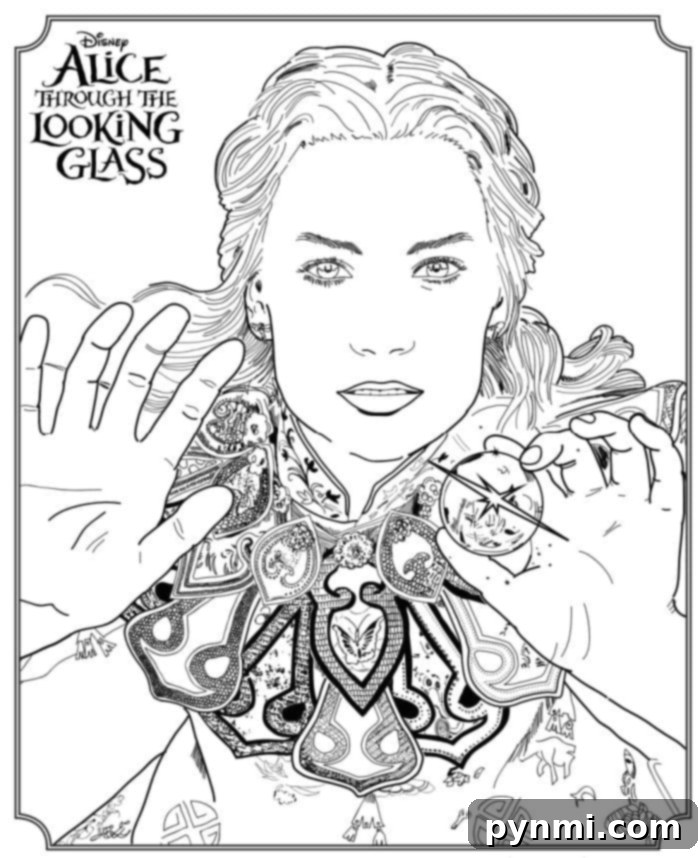 Alice Through The Looking Glass coloring pages for children