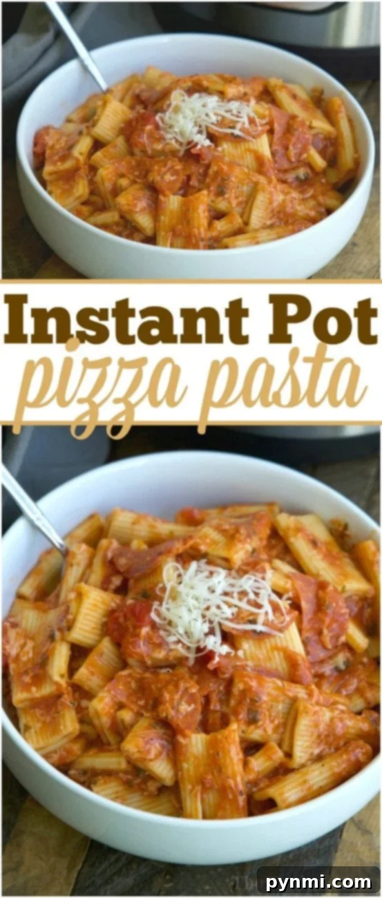 Ultimate Instant Pot Pizza Pasta 5 A top-down view of an Instant Pot pizza, showcasing the crispy crust, melted cheese, and various toppings.