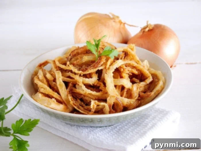 Homemade crispy fried onions for topping a casserole.