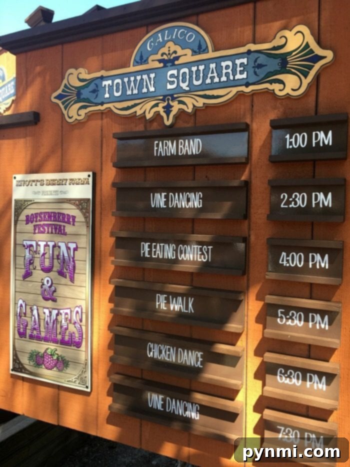 Joyful moments captured amidst the festive atmosphere of Knott's Berry Farm's Boysenberry Festival. Festive moments and happy visitors at the Boysenberry Festival