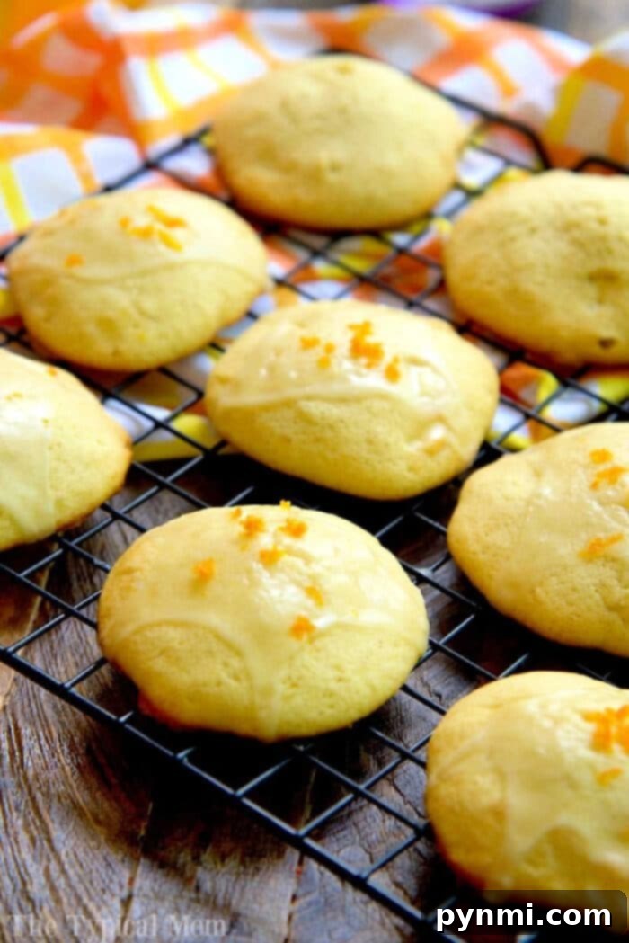 Delicious homemade orange creamsicle cookies on a cooling rack, freshly glazed and garnished with orange zest, embodying the perfect summer treat.