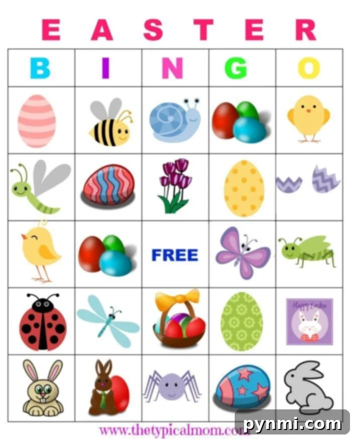 A festive image showcasing various Easter games and activities, including bingo, perfect for a lively celebration.