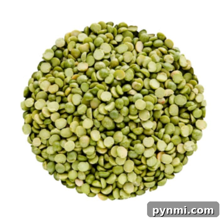 Creamy Instant Pot Split Pea Soup 3 Close-up of dried green split peas, ready for cooking.