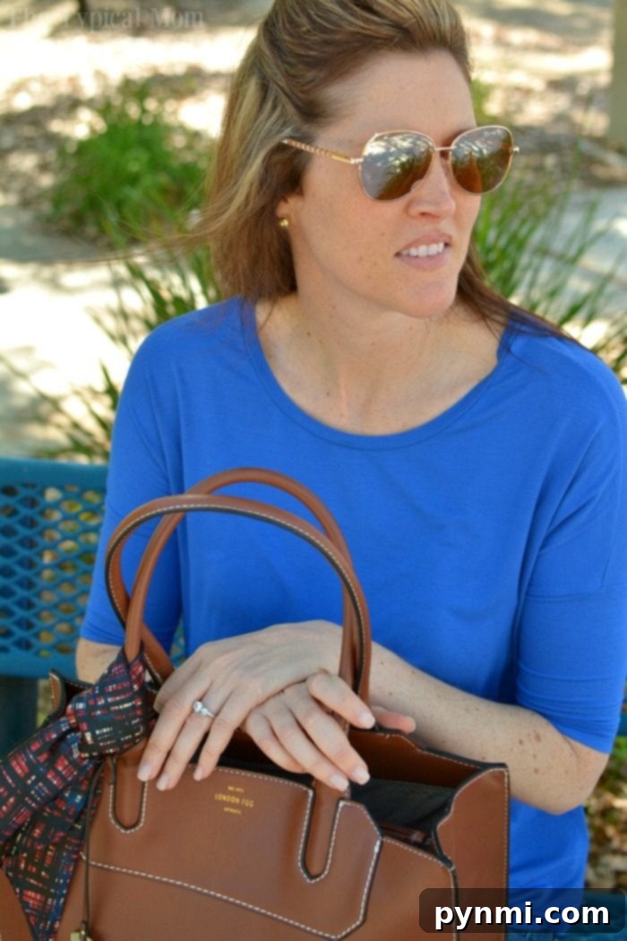 A stylish London Fog purse, a thoughtful gift that demonstrates a deep understanding of a mom's practical and aesthetic preferences.