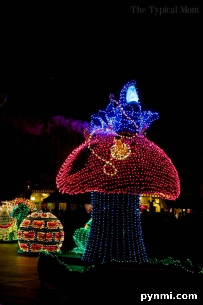 Disneyland Electrical Parade float with glowing characters
