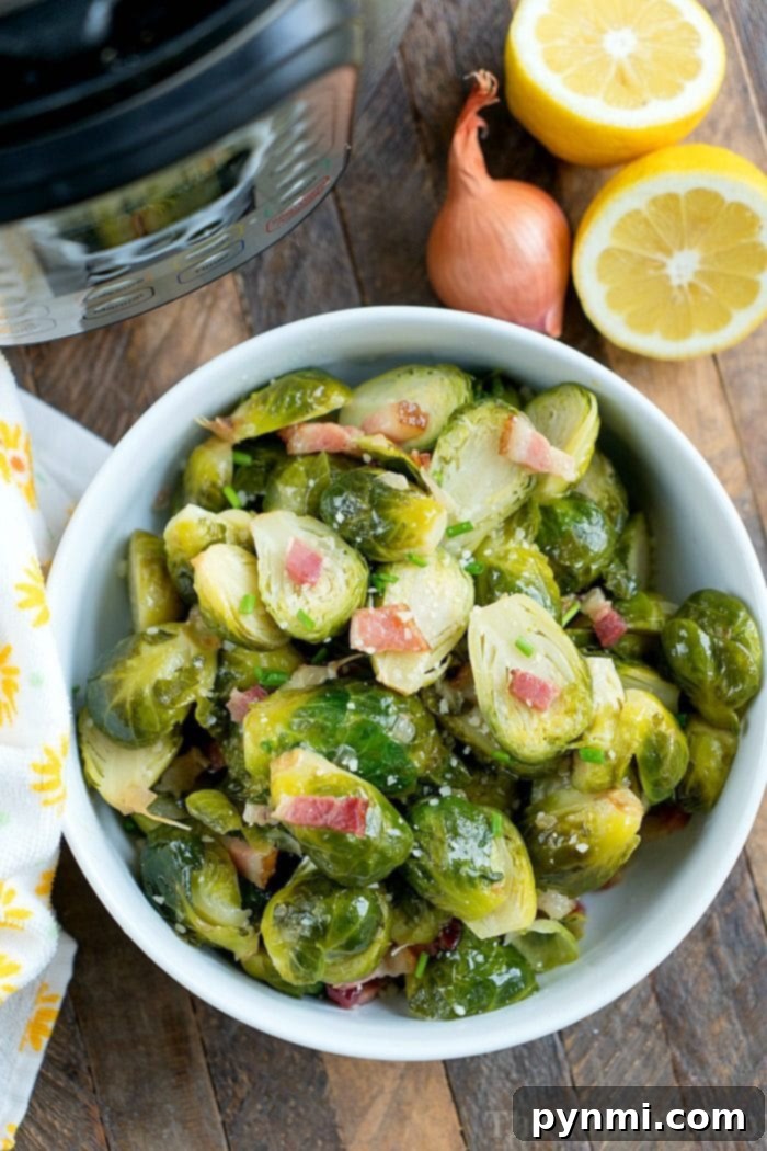 Creamy salsa verde brussel sprouts and cauliflower is a great side dish or vegetarian meal that is packed with punches of flavor! #brusselsprouts #califlower #baked #vegetable #vegetarian #crispy #keto #salsaverde Instant Pot Brussel Sprouts