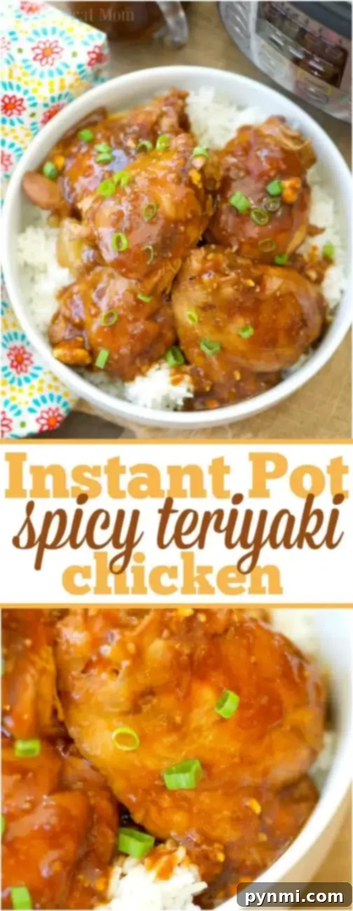 Instant Pot teriyaki chicken thighs served with fresh garnish