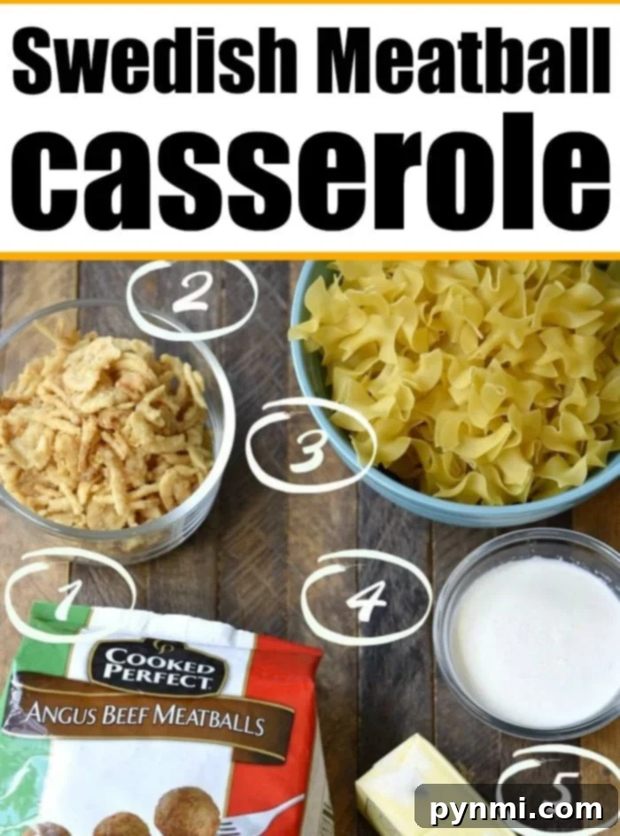 Platter of creamy Swedish meatballs with noodles